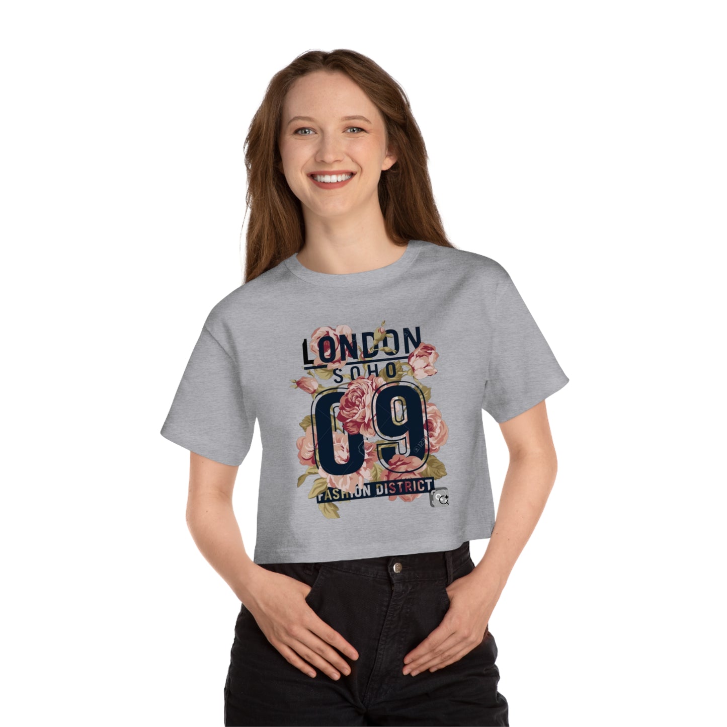 Floral Cropped T-Shirt, Stylish Women's Tee, Summer Fashion Top, Casual Wear, Gift for Her, Trendy Streetwear