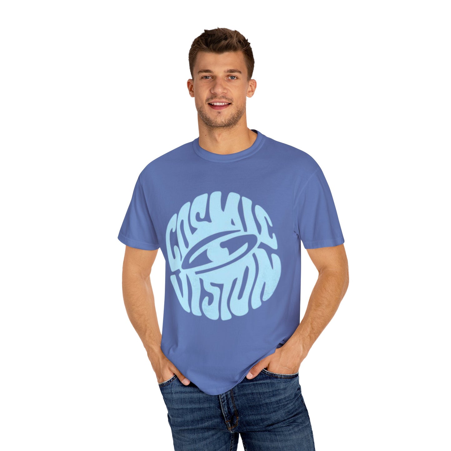 Cosmic Vision Garment-Dyed T-Shirt | Unisex Vintage Tee, Retro Graphic Shirt, Festival Attire, Gift for Music Lovers, Casual Wear